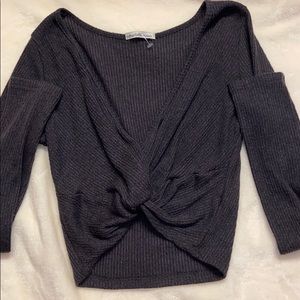 Dark grey Charlotte Russe Crop Top long sleeve